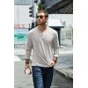 imageCOOFANDY Mens Henley TShirt Long Sleeve Casual Lightweight Pullover Shirts Soft Stretch Basic Tees Fall TopsLight Grey