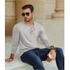 imageCOOFANDY Mens Henley TShirt Long Sleeve Casual Lightweight Pullover Shirts Soft Stretch Basic Tees Fall TopsLight Grey