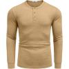 imageCOOFANDY Mens Henley TShirt Long Sleeve Casual Lightweight Pullover Shirts Soft Stretch Basic Tees Fall TopsLight Khaki