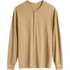 imageCOOFANDY Mens Henley TShirt Long Sleeve Casual Lightweight Pullover Shirts Soft Stretch Basic Tees Fall TopsLight Khaki