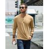 imageCOOFANDY Mens Henley TShirt Long Sleeve Casual Lightweight Pullover Shirts Soft Stretch Basic Tees Fall TopsLight Khaki