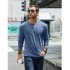 imageCOOFANDY Mens Henley TShirt Long Sleeve Casual Lightweight Pullover Shirts Soft Stretch Basic Tees Fall TopsNavy