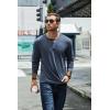 imageCOOFANDY Mens Henley TShirt Long Sleeve Casual Lightweight Pullover Shirts Soft Stretch Basic Tees Fall TopsNavy Blue