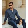 imageCOOFANDY Mens Henley TShirt Long Sleeve Casual Lightweight Pullover Shirts Soft Stretch Basic Tees Fall TopsNavy Blue