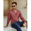 imageCOOFANDY Mens Henley TShirt Long Sleeve Casual Lightweight Pullover Shirts Soft Stretch Basic Tees Fall TopsRed