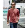 imageCOOFANDY Mens Henley TShirt Long Sleeve Casual Lightweight Pullover Shirts Soft Stretch Basic Tees Fall TopsRed