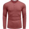 imageCOOFANDY Mens Henley TShirt Long Sleeve Casual Lightweight Pullover Shirts Soft Stretch Basic Tees Fall TopsRed