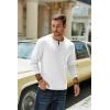 imageCOOFANDY Mens Henley TShirt Long Sleeve Casual Lightweight Pullover Shirts Soft Stretch Basic Tees Fall TopsWhite