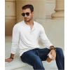 imageCOOFANDY Mens Henley TShirt Long Sleeve Casual Lightweight Pullover Shirts Soft Stretch Basic Tees Fall TopsWhite