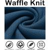 imageCOOFANDY Mens Hooded Sweatshirts Long Sleeve Casual Pullover Hoodie Waffle Knit Sweatshirt with PocketDenim Blue
