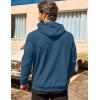 imageCOOFANDY Mens Hooded Sweatshirts Long Sleeve Casual Pullover Hoodie Waffle Knit Sweatshirt with PocketDenim Blue