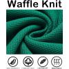 imageCOOFANDY Mens Hooded Sweatshirts Long Sleeve Casual Pullover Hoodie Waffle Knit Sweatshirt with PocketGreen