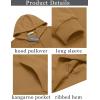 imageCOOFANDY Mens Hooded Sweatshirts Long Sleeve Casual Pullover Hoodie Waffle Knit Sweatshirt with PocketLight Brown
