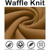 imageCOOFANDY Mens Hooded Sweatshirts Long Sleeve Casual Pullover Hoodie Waffle Knit Sweatshirt with PocketLight Brown