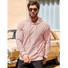 imageCOOFANDY Mens Hooded Sweatshirts Long Sleeve Casual Pullover Hoodie Waffle Knit Sweatshirt with PocketMisty Rose