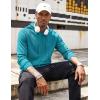imageCOOFANDY Mens Hooded Sweatshirts Long Sleeve Casual Pullover Hoodie Waffle Knit Sweatshirt with PocketPeacock Blue