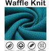 imageCOOFANDY Mens Hooded Sweatshirts Long Sleeve Casual Pullover Hoodie Waffle Knit Sweatshirt with PocketPeacock Blue