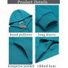 imageCOOFANDY Mens Hooded Sweatshirts Long Sleeve Casual Pullover Hoodie Waffle Knit Sweatshirt with PocketPeacock Blue
