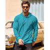 imageCOOFANDY Mens Hooded Sweatshirts Long Sleeve Casual Pullover Hoodie Waffle Knit Sweatshirt with PocketPeacock Blue