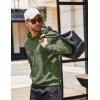 imageCOOFANDY Mens Hooded Sweatshirts Long Sleeve Casual Waffle Knit Pullover Hoodies with Kanga PocketArmy Green