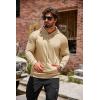 imageCOOFANDY Mens Hoodie Sweatshirts Casual Drawstring Hoodies Fashion Hooded Collar Athletic Pullover with PocketKhaki