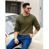 imageCOOFANDY Mens Knit Henley Sweater Long Sleeve Button Down Fall Sweaters and PulloversArmy Green