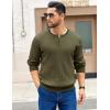 imageCOOFANDY Mens Knit Henley Sweater Long Sleeve Button Down Fall Sweaters and PulloversArmy Green
