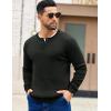 imageCOOFANDY Mens Knit Henley Sweater Long Sleeve Button Down Fall Sweaters and PulloversBlack