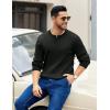 imageCOOFANDY Mens Knit Henley Sweater Long Sleeve Button Down Fall Sweaters and PulloversBlack