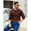 imageCOOFANDY Mens Knit Henley Sweater Long Sleeve Button Down Fall Sweaters and PulloversBrown