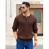 imageCOOFANDY Mens Knit Henley Sweater Long Sleeve Button Down Fall Sweaters and PulloversBrown