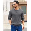 imageCOOFANDY Mens Knit Henley Sweater Long Sleeve Button Down Fall Sweaters and PulloversDark Grey