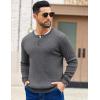 imageCOOFANDY Mens Knit Henley Sweater Long Sleeve Button Down Fall Sweaters and PulloversDark Grey
