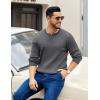 imageCOOFANDY Mens Knit Henley Sweater Long Sleeve Button Down Fall Sweaters and PulloversDark Grey