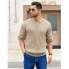 imageCOOFANDY Mens Knit Henley Sweater Long Sleeve Button Down Fall Sweaters and PulloversKhaki