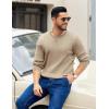 imageCOOFANDY Mens Knit Henley Sweater Long Sleeve Button Down Fall Sweaters and PulloversKhaki