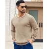 imageCOOFANDY Mens Knit Henley Sweater Long Sleeve Button Down Fall Sweaters and PulloversKhaki