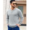 imageCOOFANDY Mens Knit Henley Sweater Long Sleeve Button Down Fall Sweaters and PulloversLight Grey