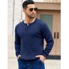imageCOOFANDY Mens Knit Henley Sweater Long Sleeve Button Down Fall Sweaters and PulloversNavy Blue