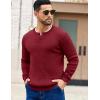 imageCOOFANDY Mens Knit Henley Sweater Long Sleeve Button Down Fall Sweaters and PulloversWine Red