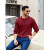 imageCOOFANDY Mens Knit Henley Sweater Long Sleeve Button Down Fall Sweaters and PulloversWine Red