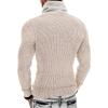 imageCOOFANDY Mens Knitted Turtleneck Pullover Shawl Collar Sweaters Slim Fit High Neck Hoodies with PocketsCamel
