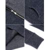 imageCOOFANDY Mens Knitted Turtleneck Pullover Shawl Collar Sweaters Slim Fit High Neck Hoodies with PocketsNavy Blue