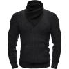 imageCOOFANDY Mens Knitted Turtleneck Pullover Shawl Collar Sweaters Slim Fit High Neck Hoodies with PocketsPure Black