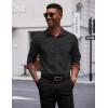 imageCOOFANDY Mens Long Sleeve Wrinkle Free Dress Shirts Inner Contrast Business Casual Button Down ShirtBlack