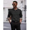 imageCOOFANDY Mens Long Sleeve Wrinkle Free Dress Shirts Inner Contrast Business Casual Button Down ShirtBlackwhite