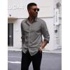 imageCOOFANDY Mens Long Sleeve Wrinkle Free Dress Shirts Inner Contrast Business Casual Button Down ShirtDark Grey