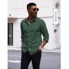 imageCOOFANDY Mens Long Sleeve Wrinkle Free Dress Shirts Inner Contrast Business Casual Button Down ShirtGreen