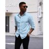 imageCOOFANDY Mens Long Sleeve Wrinkle Free Dress Shirts Inner Contrast Business Casual Button Down ShirtLight Blue