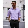 imageCOOFANDY Mens Long Sleeve Wrinkle Free Dress Shirts Inner Contrast Business Casual Button Down ShirtLilac